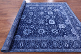 Blue Persian Hand Knotted Wool & Silk Rug - 8' 2" X 10' 1" - Golden Nile