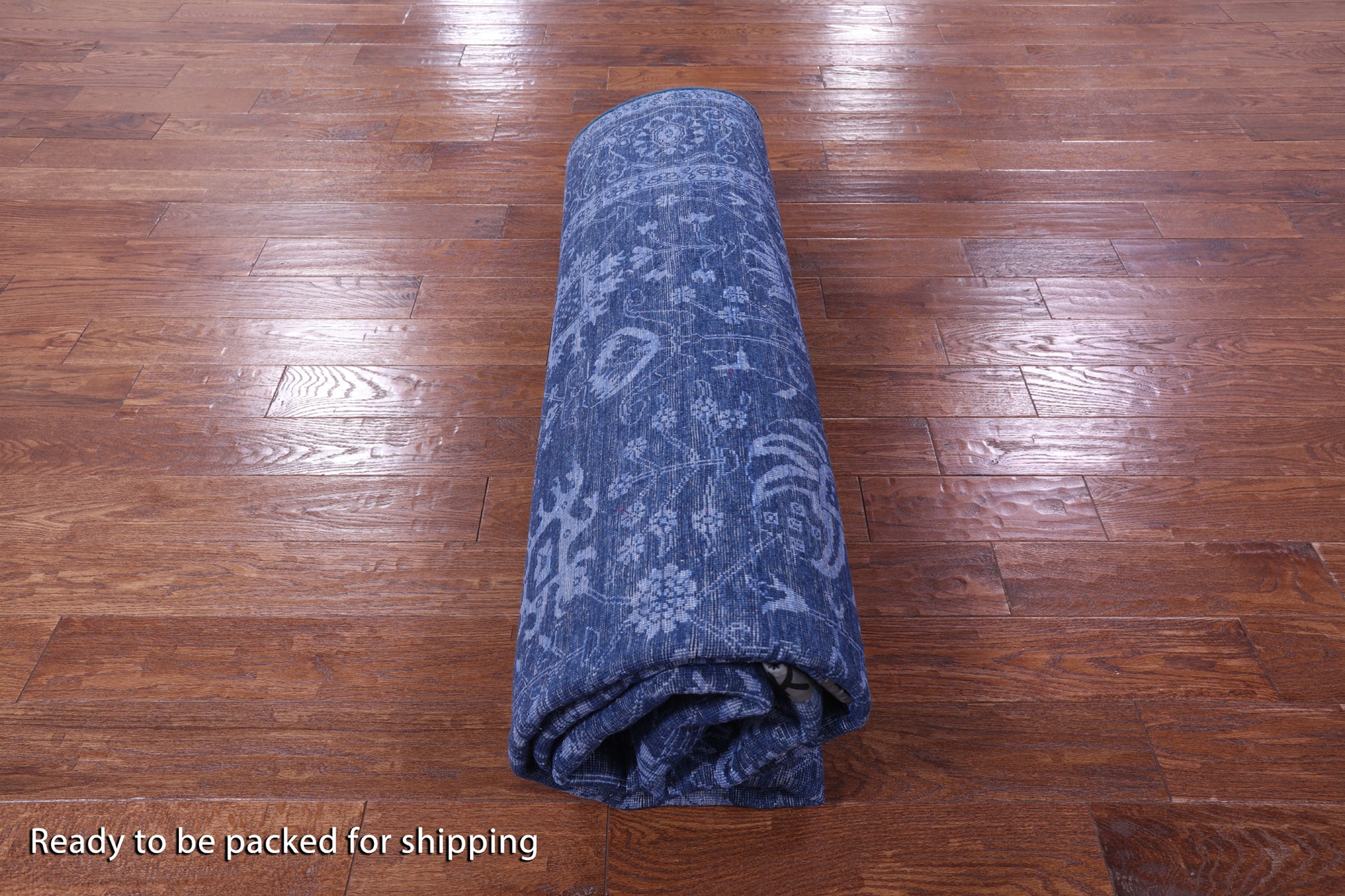 Blue Persian Hand Knotted Wool & Silk Rug - 8' 2" X 10' 1" - Golden Nile