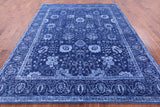 Blue Persian Hand Knotted Wool & Silk Rug - 8' 2" X 10' 1" - Golden Nile