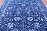 Blue Persian Hand Knotted Wool & Silk Rug - 8' 2" X 10' 1" - Golden Nile