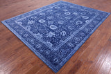 Blue Persian Hand Knotted Wool & Silk Rug - 8' 2" X 10' 1" - Golden Nile