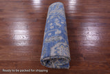 Blue Persian Fine Serapi Hand Knotted Wool Rug - 8' 11" X 12' 5" - Golden Nile