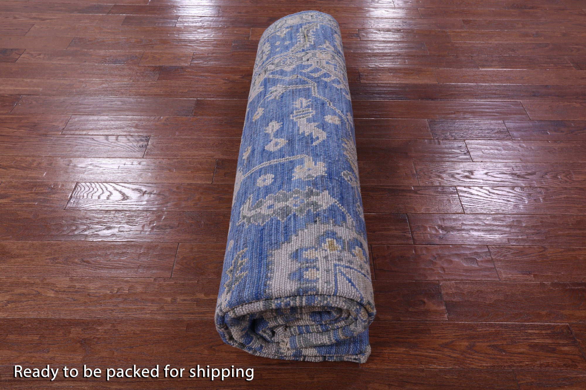 Blue Persian Fine Serapi Hand Knotted Wool Rug - 8' 11" X 12' 5" - Golden Nile