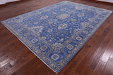 Blue Persian Fine Serapi Hand Knotted Wool Rug - 8' 11" X 12' 5" - Golden Nile