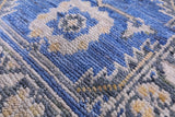 Blue Persian Fine Serapi Hand Knotted Wool Rug - 8' 11" X 12' 5" - Golden Nile