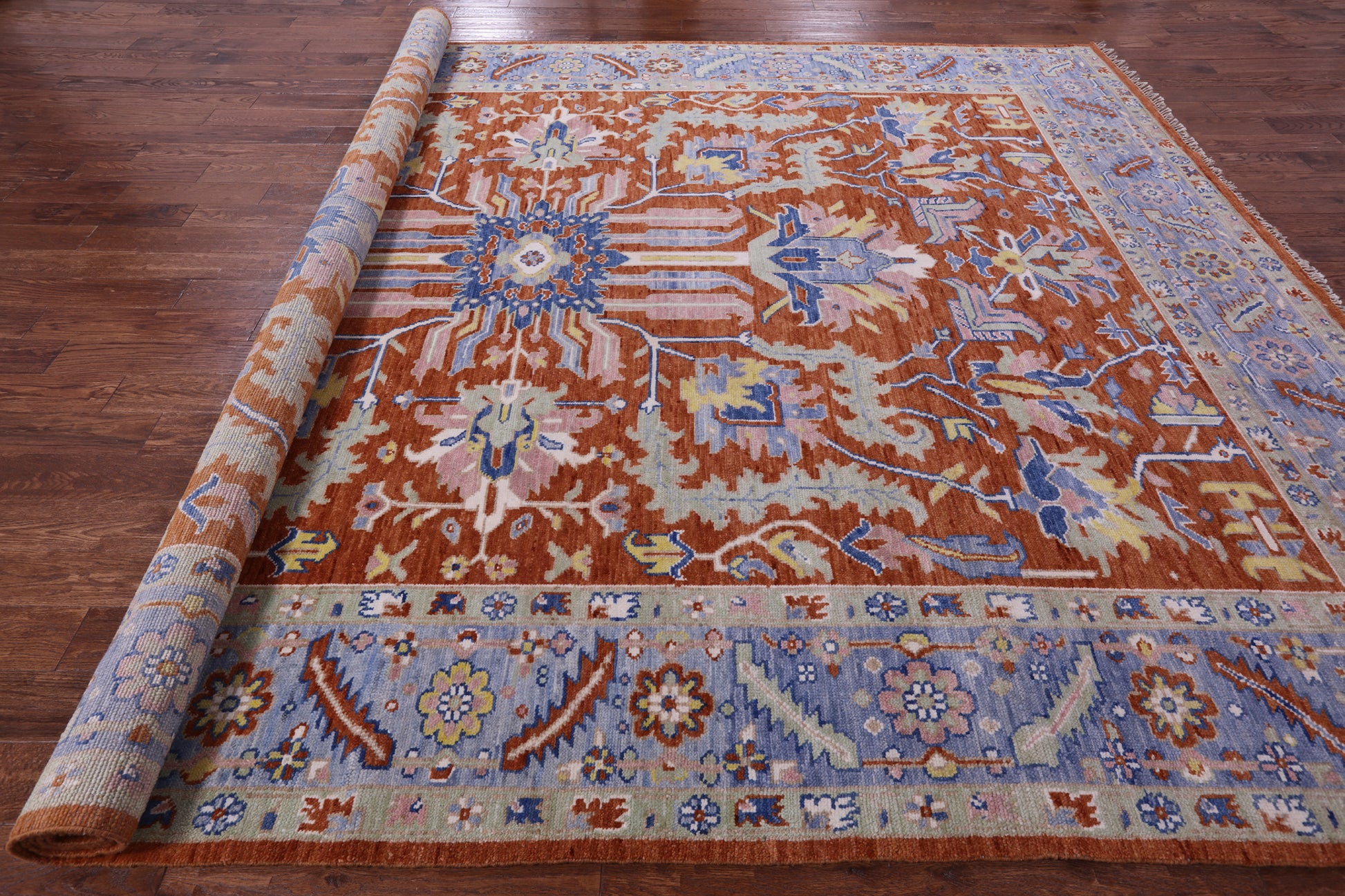 Persian Heriz Serapi Hand Knotted Wool Rug - 10' 2" X 14' 0" - Golden Nile