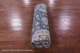 Blue Persian Fine Serapi Hand Knotted Wool Rug - 8' 1" X 9' 11" - Golden Nile