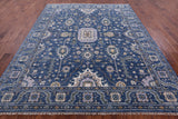 Blue Persian Fine Serapi Hand Knotted Wool Rug - 8' 1" X 9' 11" - Golden Nile