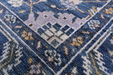 Blue Persian Fine Serapi Hand Knotted Wool Rug - 8' 1" X 9' 11" - Golden Nile