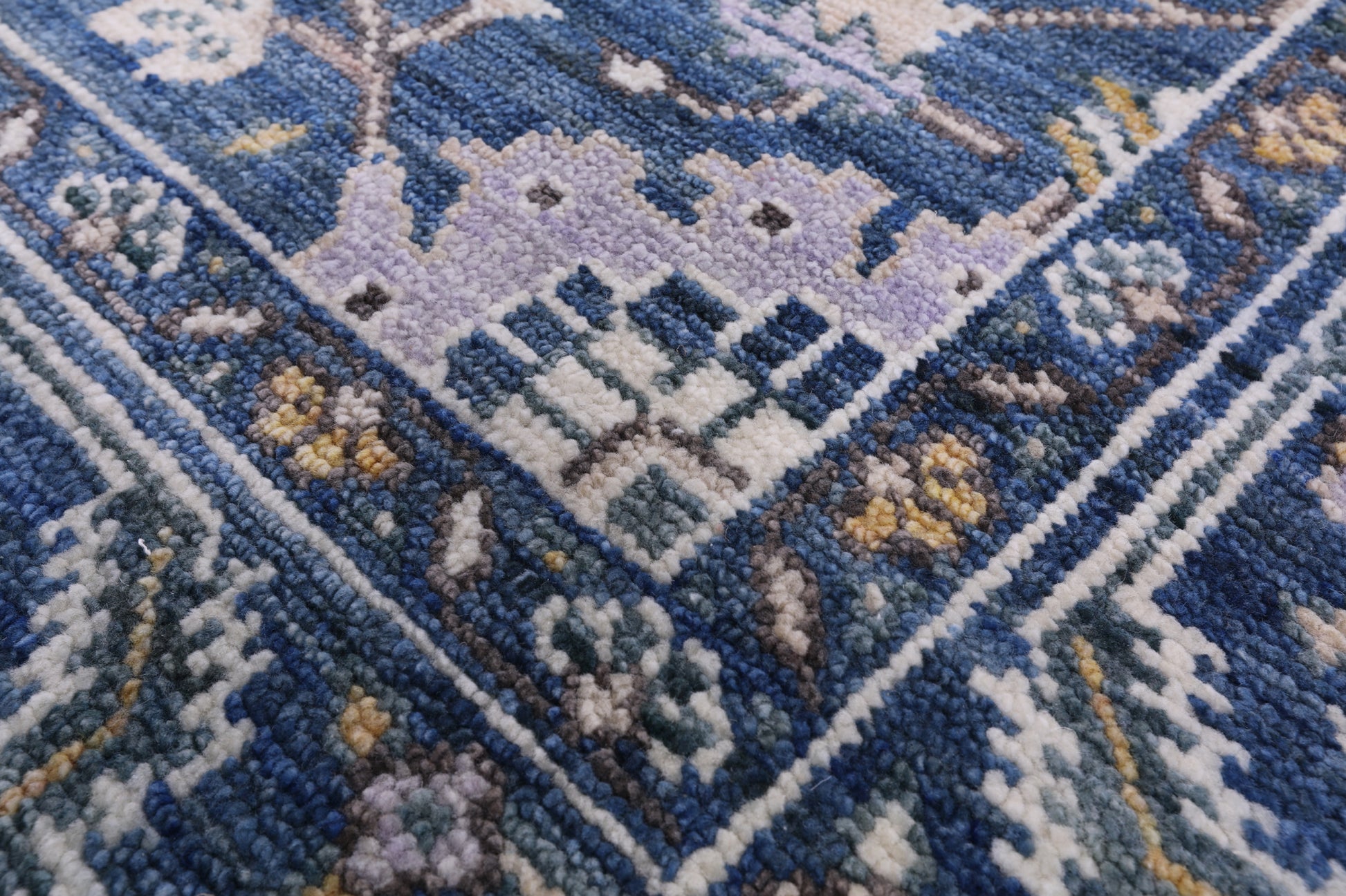 Blue Persian Fine Serapi Hand Knotted Wool Rug - 8' 1" X 9' 11" - Golden Nile