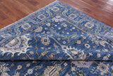 Blue Persian Fine Serapi Hand Knotted Wool Rug - 8' 1" X 9' 11" - Golden Nile