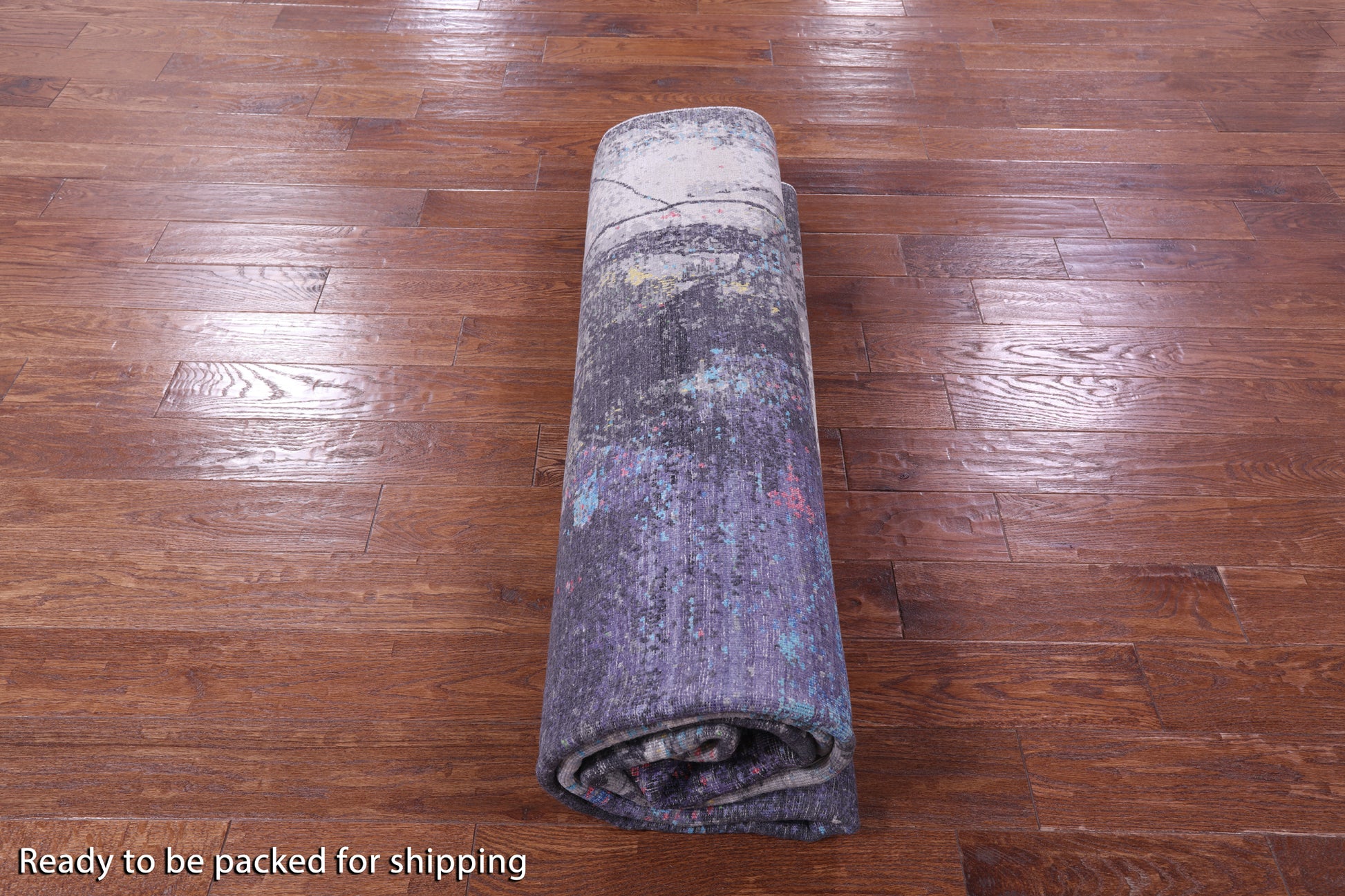 Contemporary Hand Knotted Wool & Silk Rug - 7' 11" X 9' 11" - Golden Nile