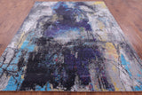 Contemporary Hand Knotted Wool & Silk Rug - 7' 11" X 9' 11" - Golden Nile