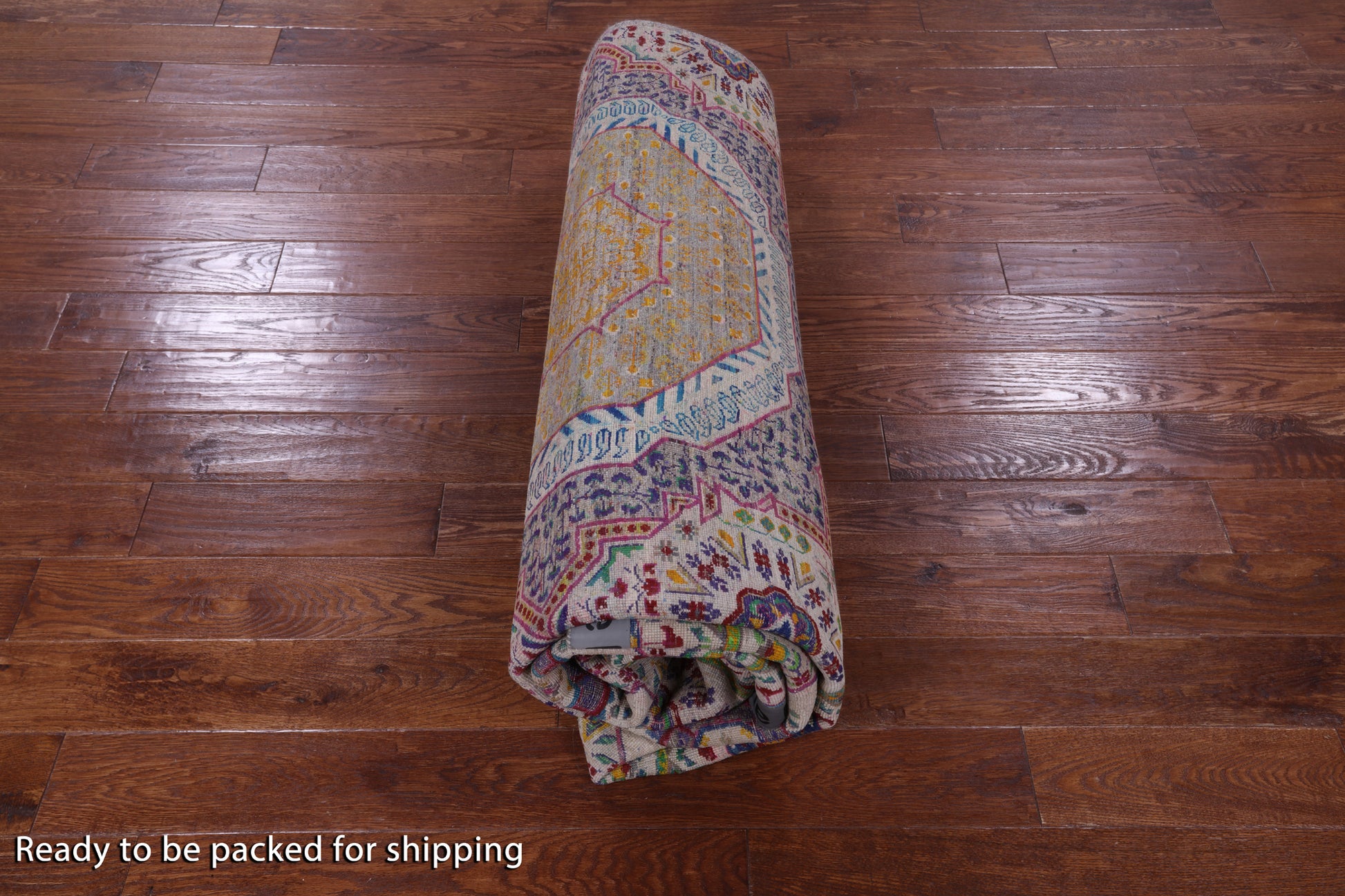 Geometric Persian Mamluk Hand Knotted Wool & Silk Rug - 7' 11" X 9' 9" - Golden Nile