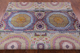 Geometric Persian Mamluk Hand Knotted Wool & Silk Rug - 7' 11" X 9' 9" - Golden Nile