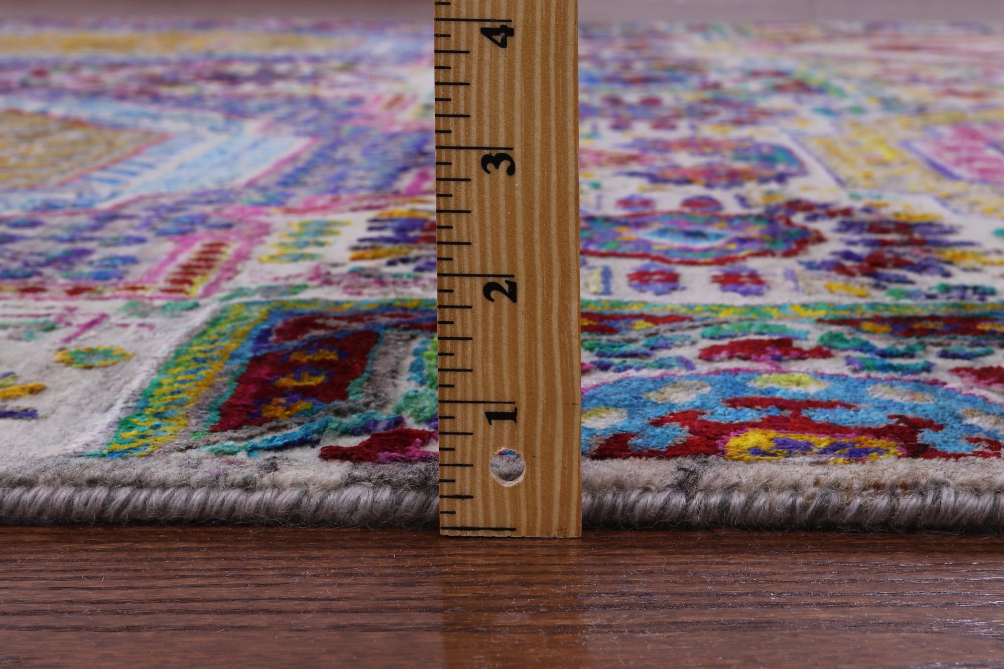 Geometric Persian Mamluk Hand Knotted Wool & Silk Rug - 7' 11" X 9' 9" - Golden Nile