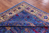 Blue Square Persian Ziegler Handmade Wool & Silk Rug - 8' 9" X 8' 6" - Golden Nile