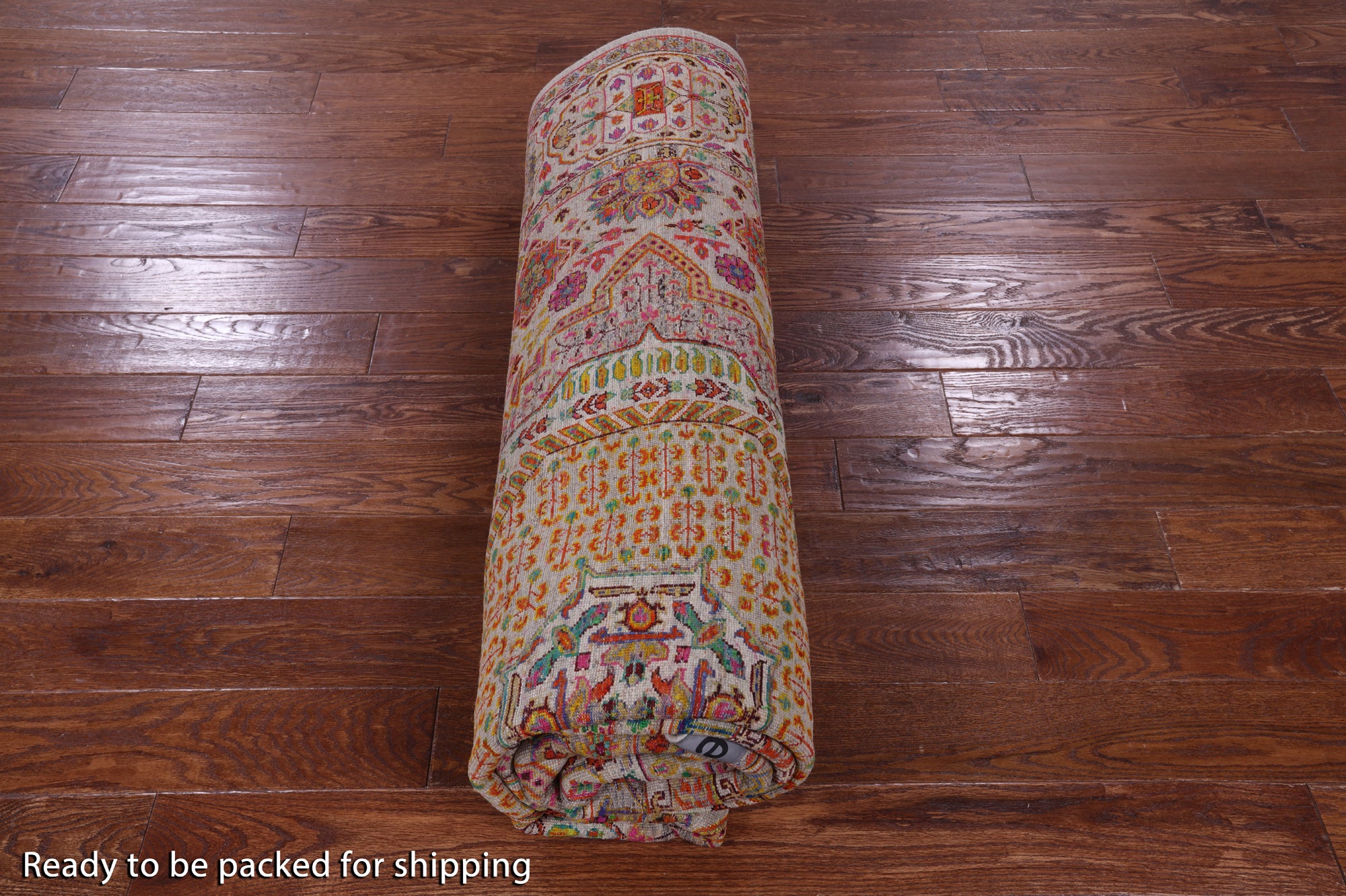 Geometric Persian Mamluk Hand Knotted Wool & Silk Rug - 7' 9" X 9' 10" - Golden Nile