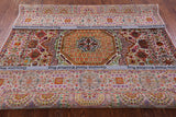 Geometric Persian Mamluk Hand Knotted Wool & Silk Rug - 7' 9" X 9' 10" - Golden Nile