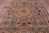 Geometric Persian Mamluk Hand Knotted Wool & Silk Rug - 7' 9" X 9' 10" - Golden Nile