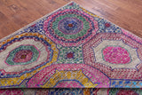 Geometric Persian Mamluk Hand Knotted Wool & Silk Rug - 8' 2" X 9' 11" - Golden Nile