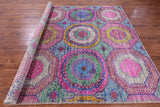 Geometric Persian Mamluk Hand Knotted Wool & Silk Rug - 8' 2" X 9' 11" - Golden Nile