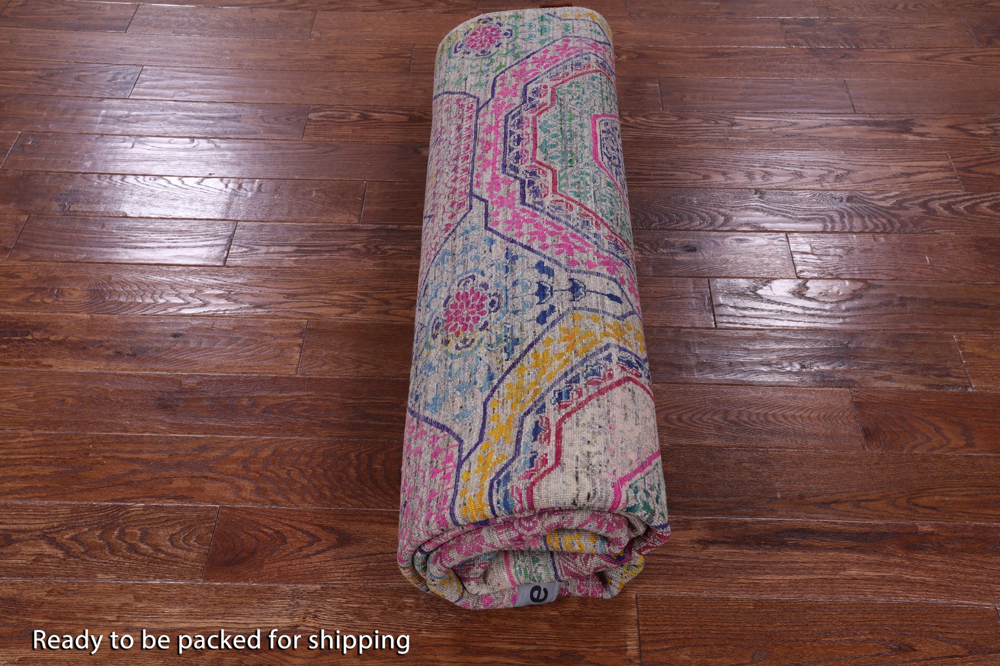 Geometric Persian Mamluk Hand Knotted Wool & Silk Rug - 8' 2" X 9' 11" - Golden Nile