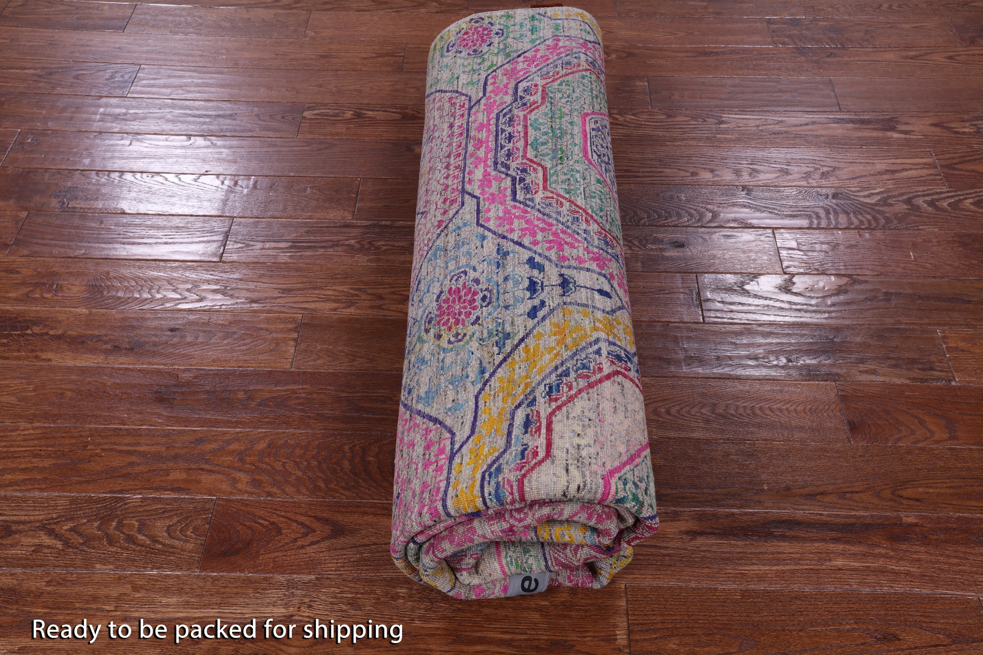 Geometric Persian Mamluk Hand Knotted Wool & Silk Rug - 8' 2" X 9' 11" - Golden Nile