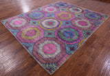Geometric Persian Mamluk Hand Knotted Wool & Silk Rug - 8' 2" X 9' 11" - Golden Nile