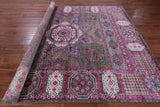 Geometric Persian Mamluk Hand Knotted Wool & Silk Rug - 8' 0" X 9' 11" - Golden Nile