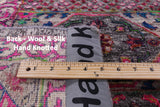 Geometric Persian Mamluk Hand Knotted Wool & Silk Rug - 8' 0" X 9' 11" - Golden Nile