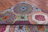 Geometric Persian Mamluk Hand Knotted Wool & Silk Rug - 8' 2" X 10' 2" - Golden Nile