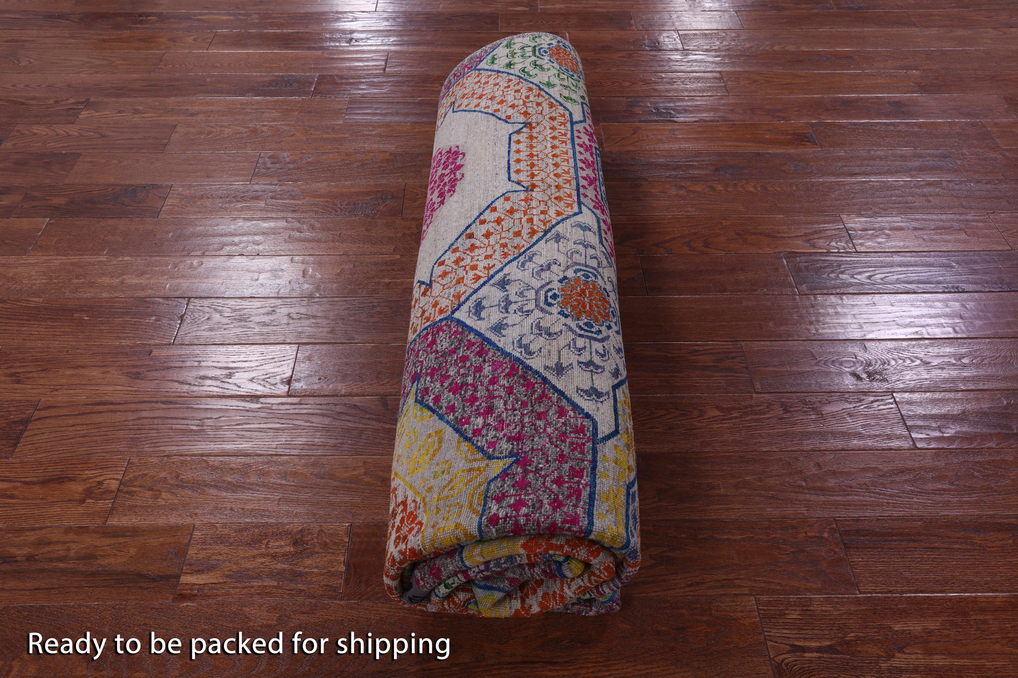 Geometric Persian Mamluk Hand Knotted Wool & Silk Rug - 8' 2" X 10' 2" - Golden Nile