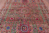 Geometric Persian Mamluk Hand Knotted Wool & Silk Rug - 7' 11" X 9' 10" - Golden Nile