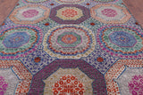 Geometric Persian Mamluk Hand Knotted Wool & Silk Rug - 8' 10" X 12' 2" - Golden Nile