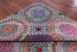 Geometric Persian Mamluk Hand Knotted Wool & Silk Rug - 8' 10" X 12' 2" - Golden Nile