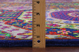 Geometric Persian Mamluk Hand Knotted Wool & Silk Rug - 8' 10" X 12' 1" - Golden Nile