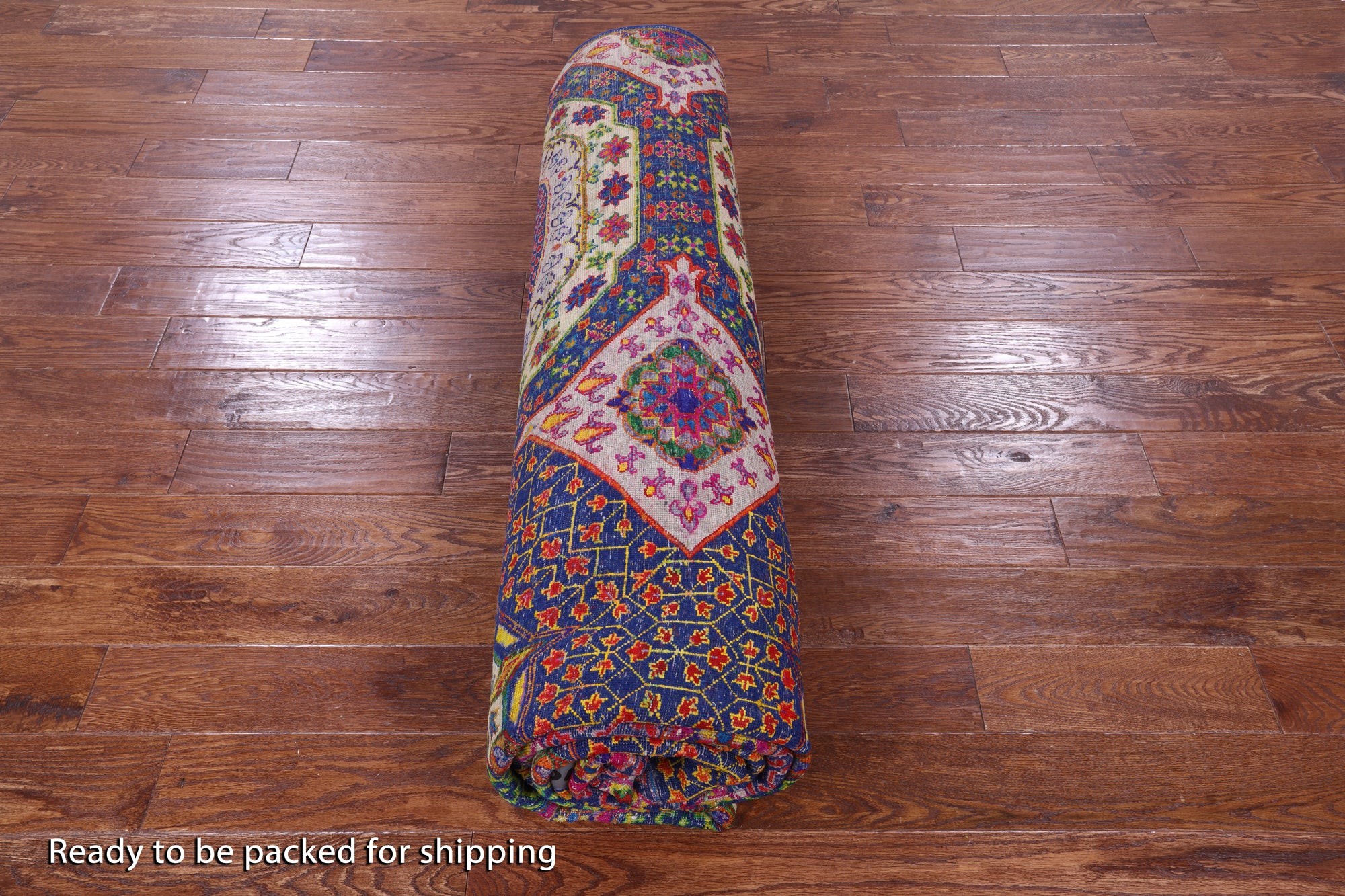 Geometric Persian Mamluk Hand Knotted Wool & Silk Rug - 8' 10" X 12' 1" - Golden Nile