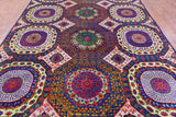 Geometric Persian Mamluk Hand Knotted Wool & Silk Rug - 8' 10" X 12' 1" - Golden Nile