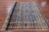 Grey Persian Ziegler Hand Knotted Wool & Silk Rug - 7' 9" X 9' 9" - Golden Nile