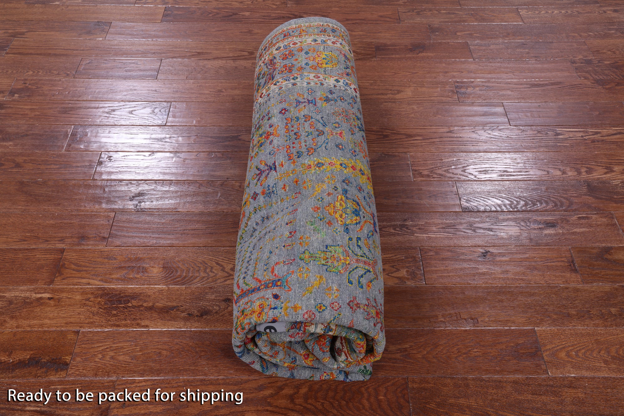 Grey Persian Ziegler Hand Knotted Wool & Silk Rug - 7' 9" X 9' 9" - Golden Nile
