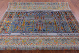 Grey Persian Ziegler Hand Knotted Wool & Silk Rug - 7' 9" X 9' 9" - Golden Nile