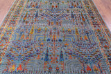 Grey Persian Ziegler Hand Knotted Wool & Silk Rug - 7' 9" X 9' 9" - Golden Nile