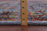 Grey Persian Ziegler Hand Knotted Wool & Silk Rug - 7' 9" X 9' 9" - Golden Nile
