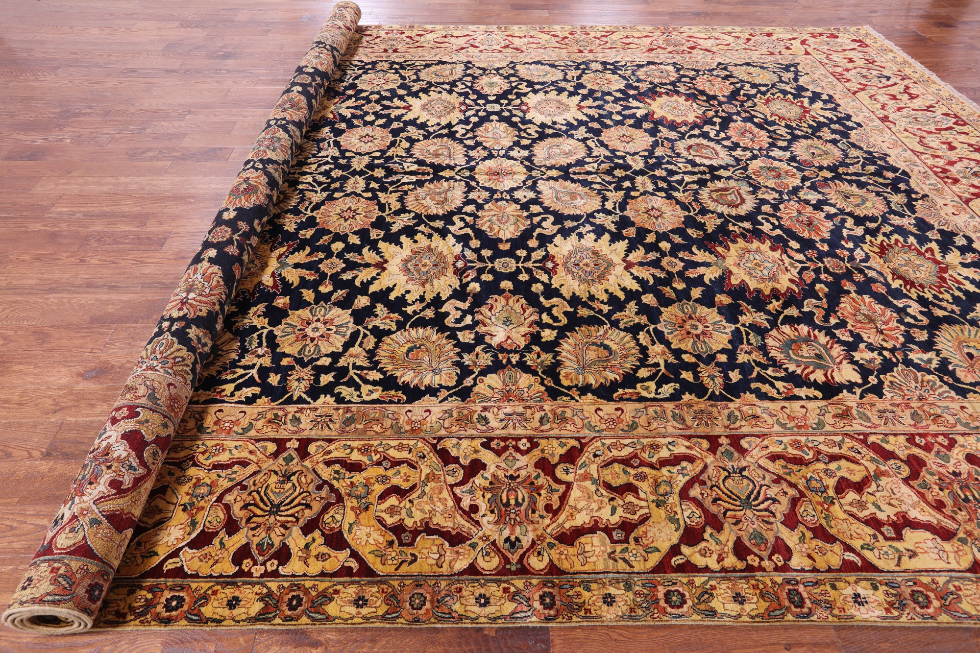 Persian Tabriz Handmade Wool Rug - 12' 1" X 16' 1" - Golden Nile