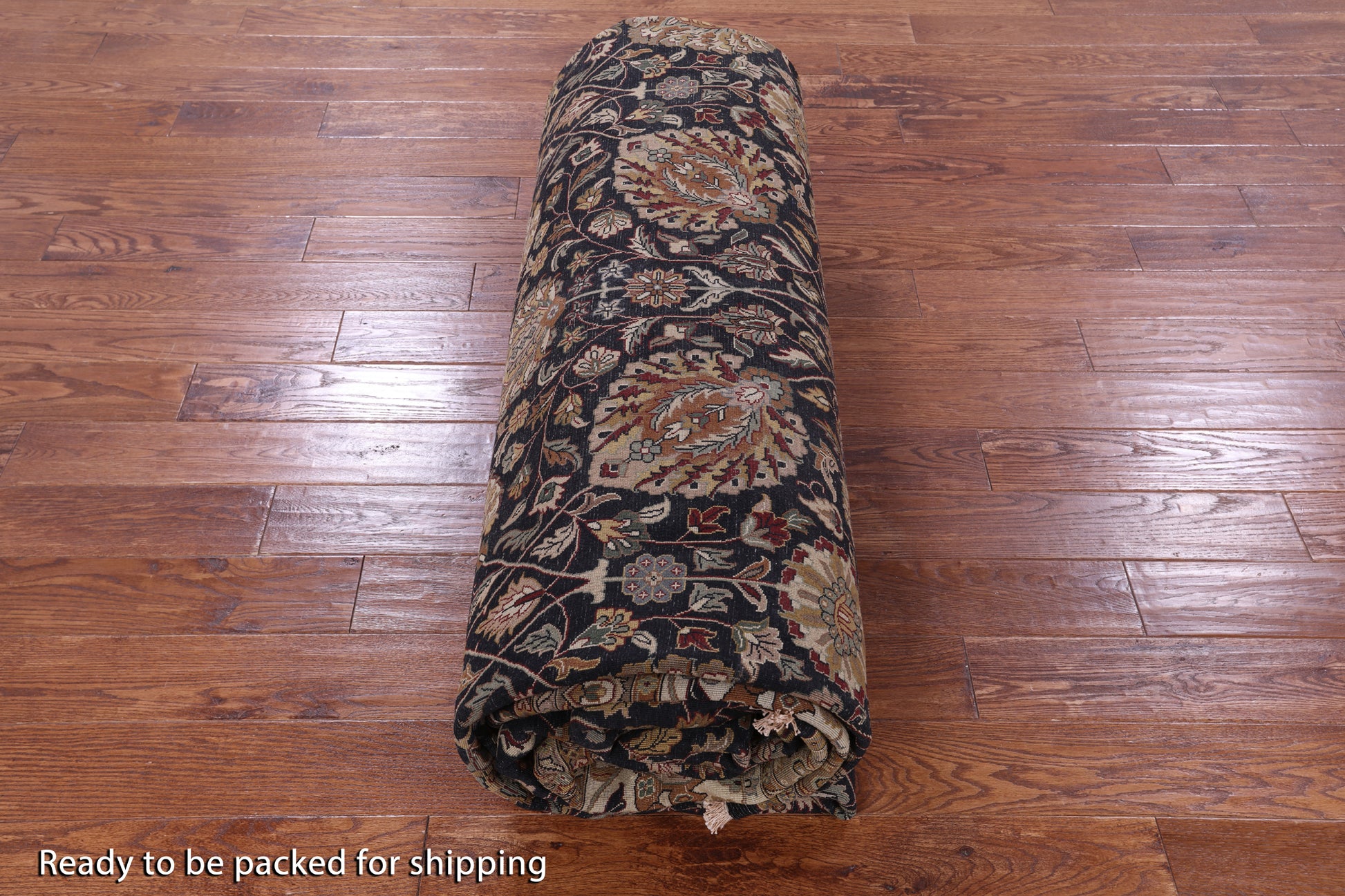 Black Persian Tabriz Hand Knotted Wool Rug - 11' 10" X 15' 0" - Golden Nile