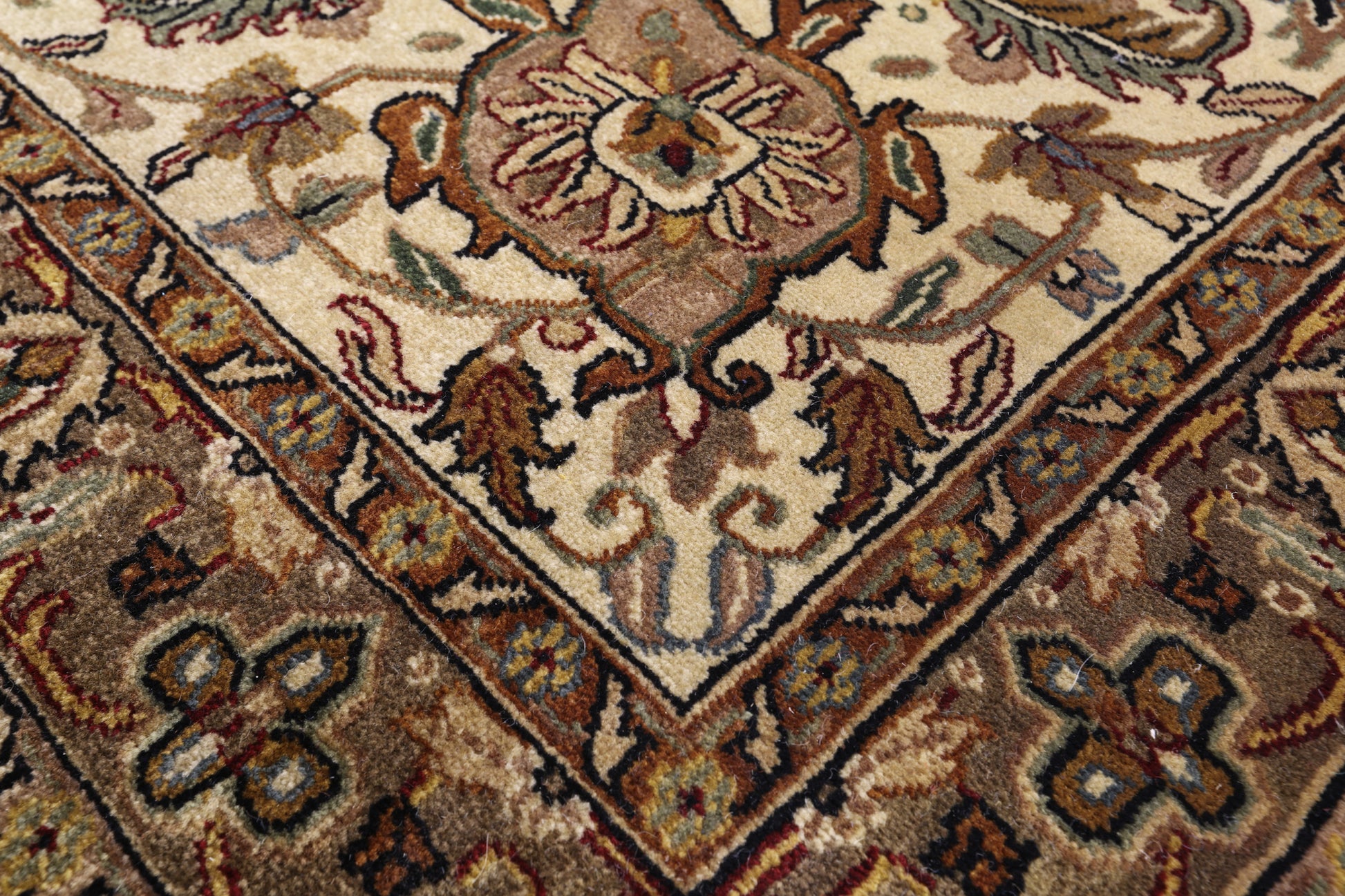 Black Persian Tabriz Hand Knotted Wool Rug - 11' 10" X 15' 0" - Golden Nile