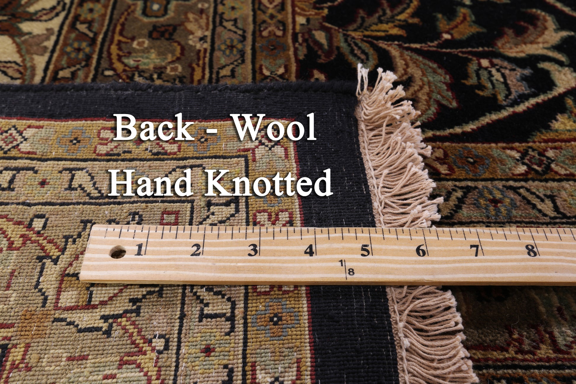 Black Persian Tabriz Hand Knotted Wool Rug - 11' 10" X 15' 0" - Golden Nile