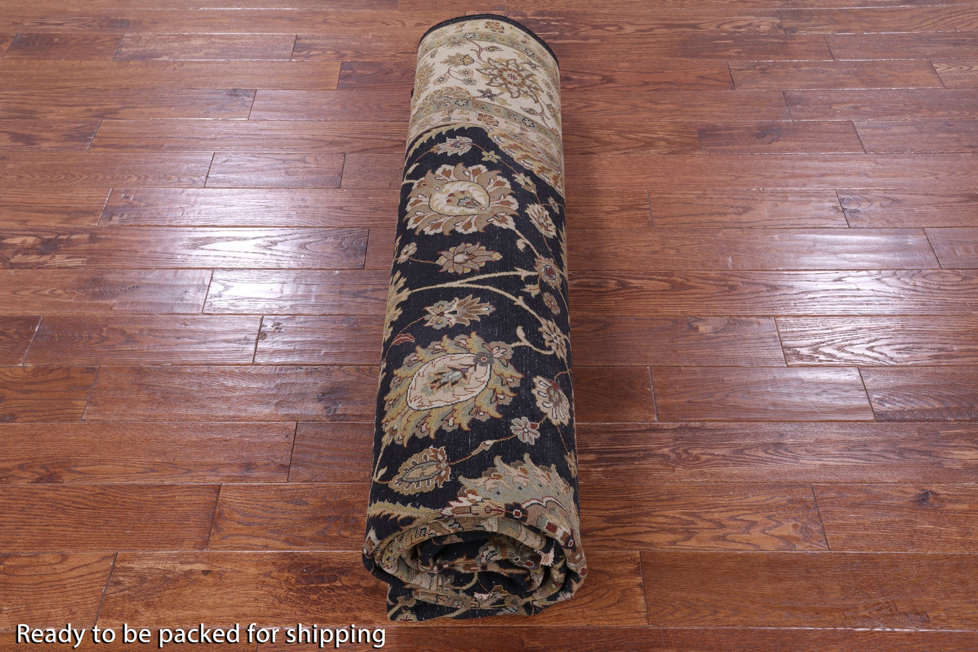 Black Persian Tabriz Hand Knotted Wool Rug - 8' 10" X 12' 0" - Golden Nile