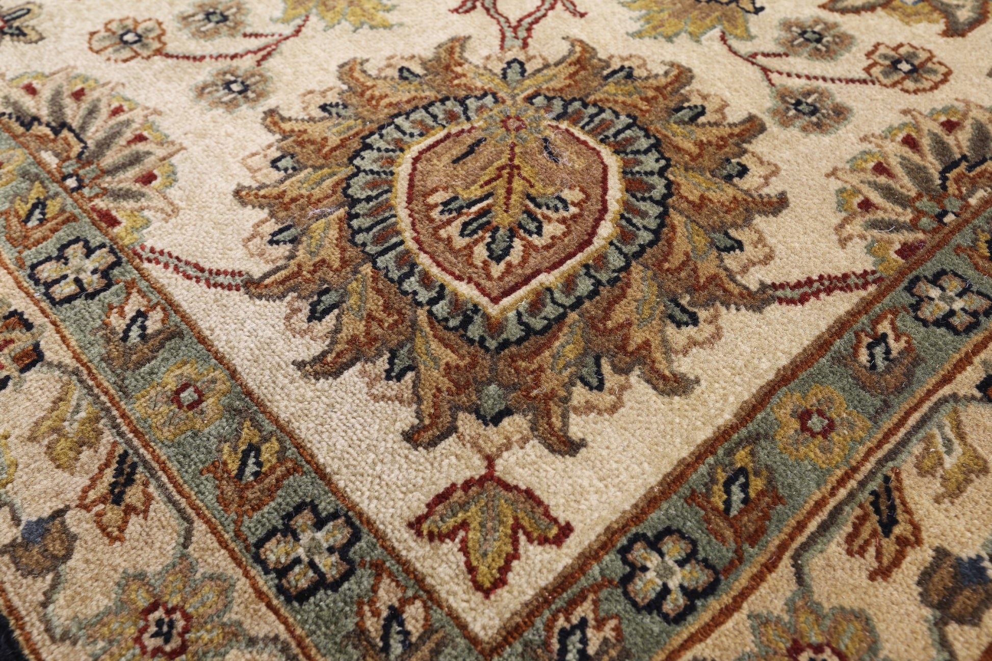 Black Persian Tabriz Hand Knotted Wool Rug - 8' 10" X 12' 0" - Golden Nile